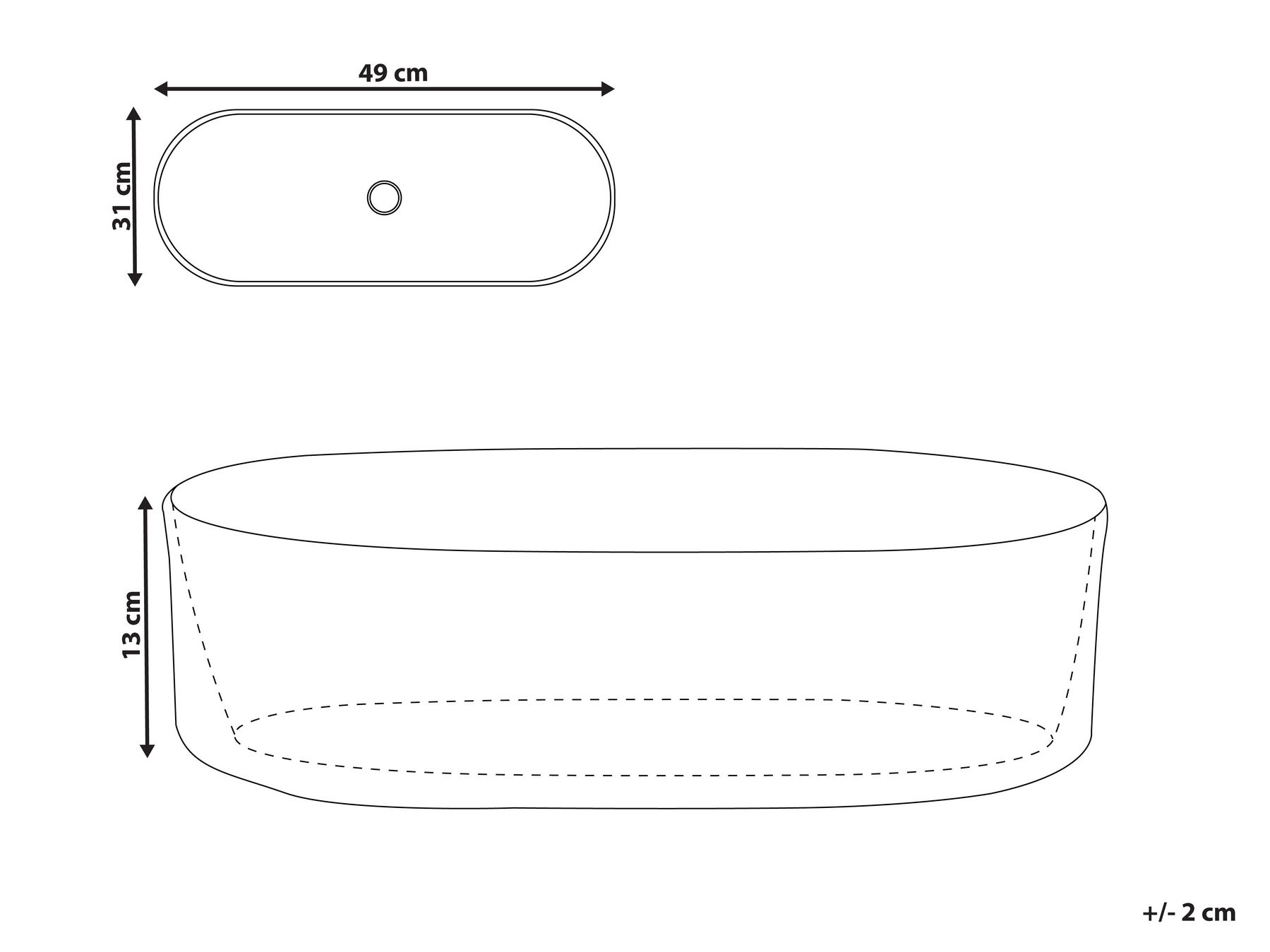 Countertop Basin GELDO 490 x 310 mm Ceramic White_922380