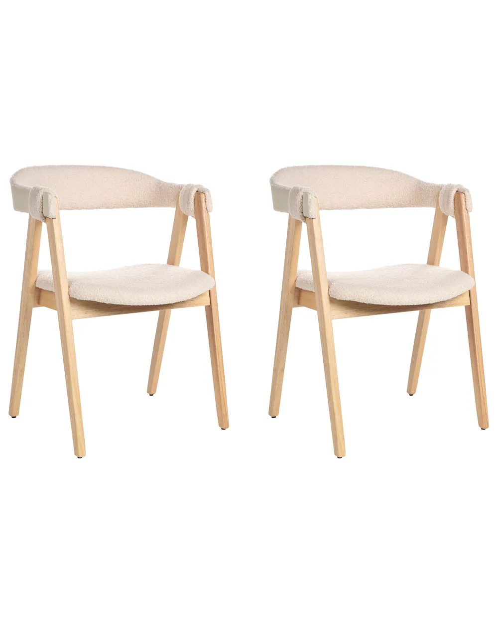 Set di 2 sedie da pranzo DAY Bouclé Marrone chiaro/Beige_949159