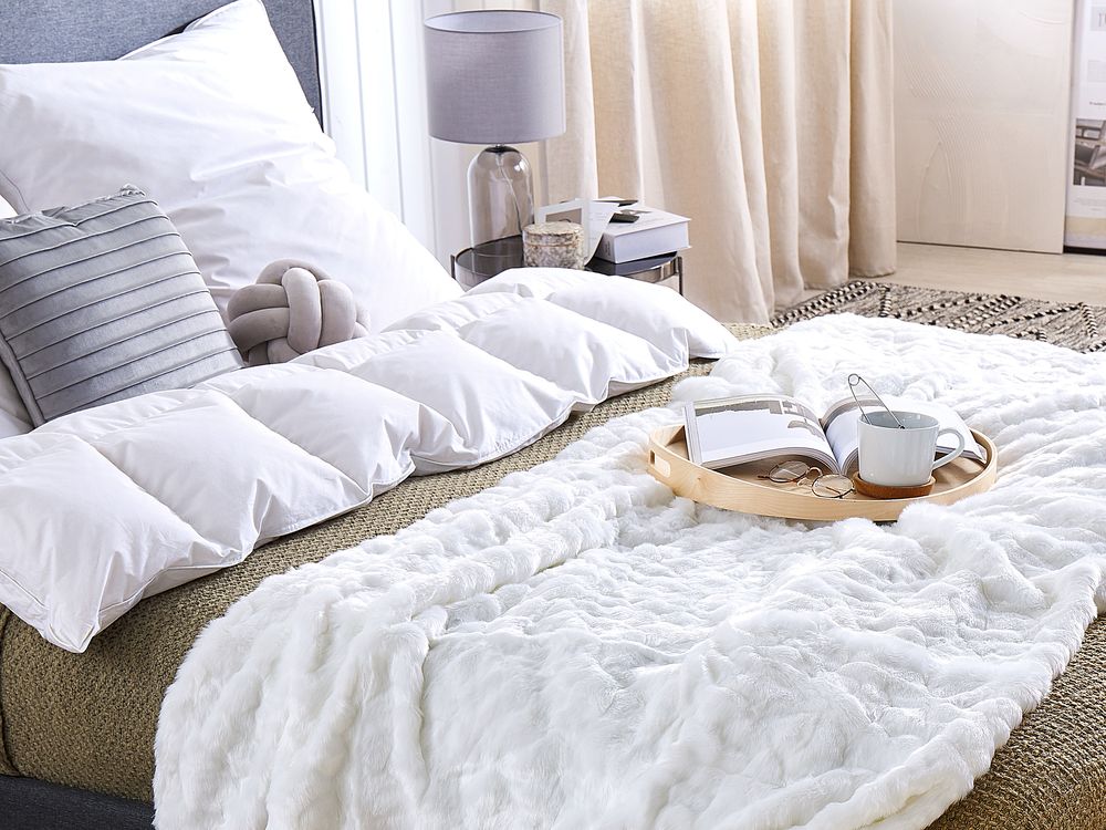 White blanket bed discount