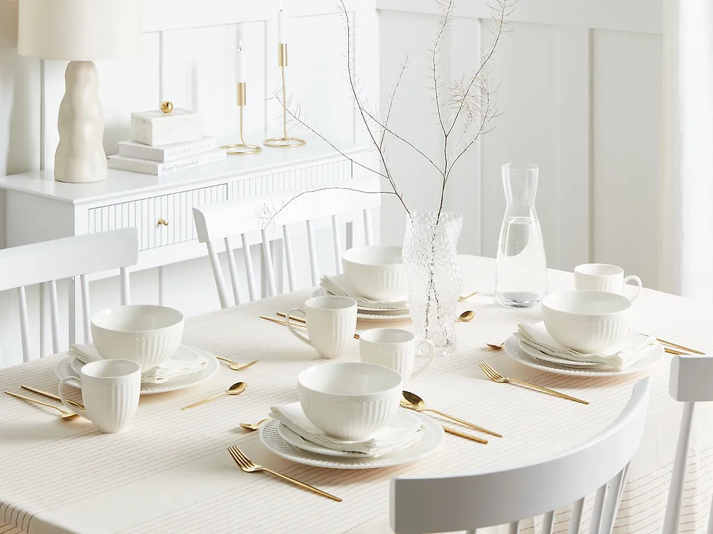 Set of 16 Dinnerware COWSLIP Porcelain White_1175234