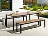 Garden Dining Set with Benches 6 Seater NARDO Brown/ Black