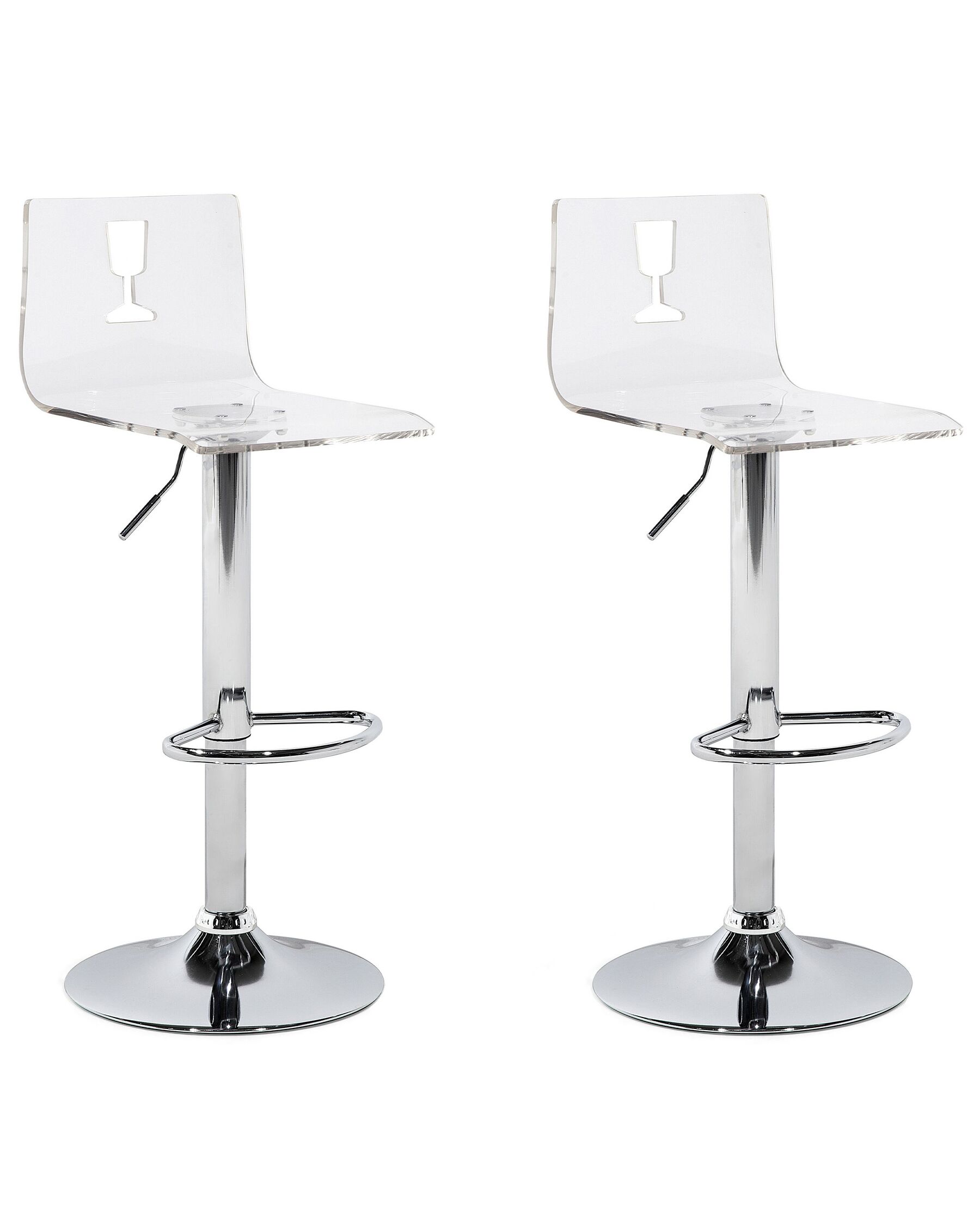 Set of 2 Swivel Bar Stools Transparent White BUSAN_711957