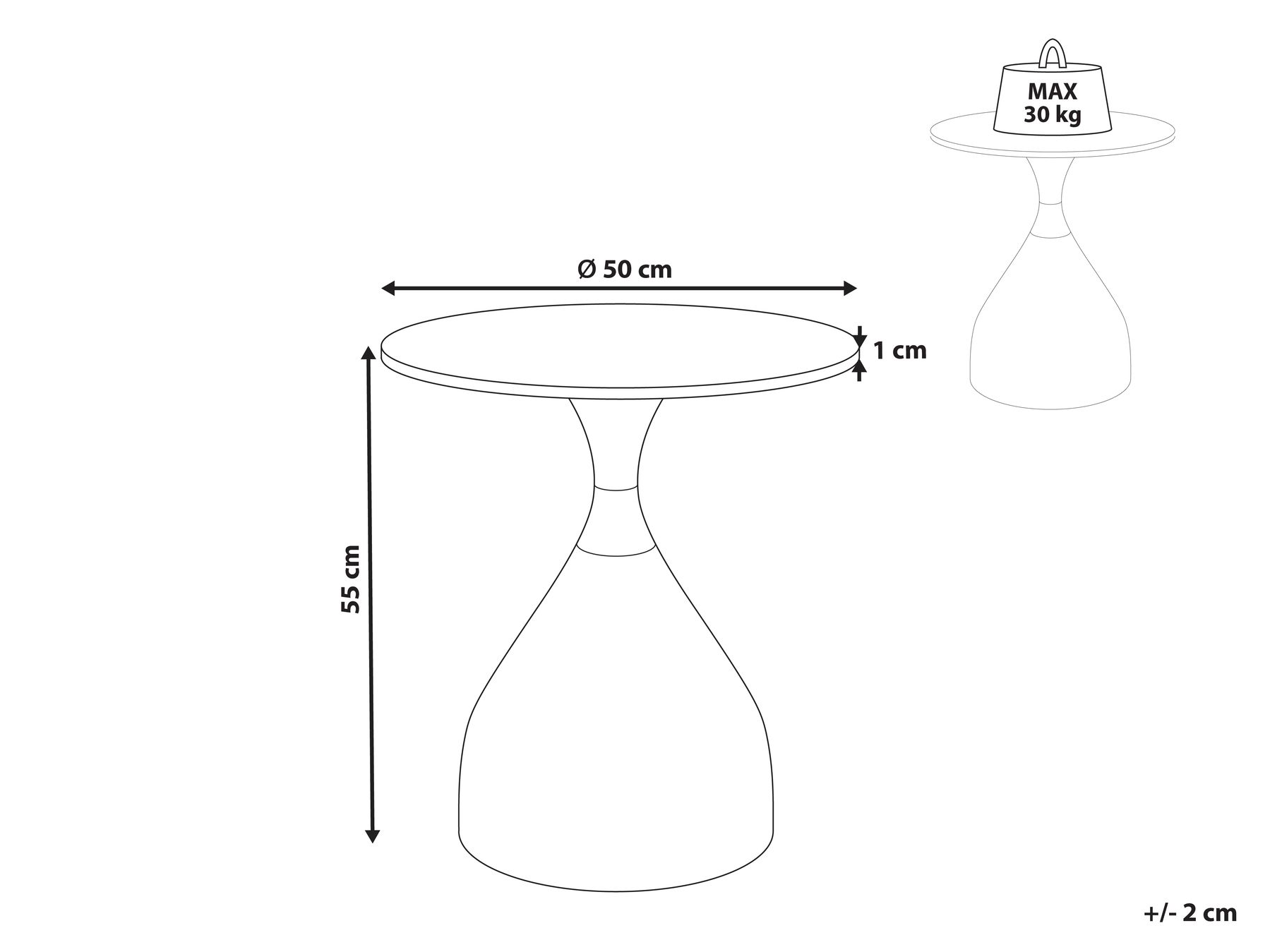Ceramic Side Table Black ITUNA_965769 Ceramic Side Table Black ITUNA_965769