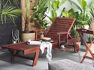 Sun Lounger TOSCANA Reclining Acacia Wood Dark Brown_1183017