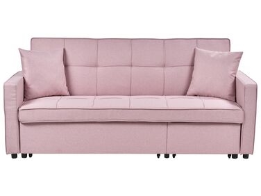 Bäddsoffa tyg rosa GLOMMA