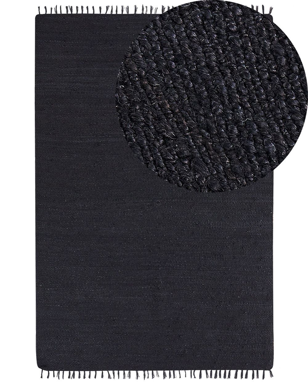 Teppich SINANKOY Schwarz 200 x 300 cm Jute
