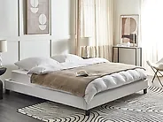 Bett ohne Kopfteil Stoff ROANNE 180 x 200 cm Hellgrau_1174128
