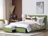 Łóżko z szufladami tapicerowane 180 x 200 cm zielone LA ROCHELLE_832979