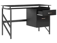 Biurko MORITON 117 cm 57 cm ze schowkiem Czarny_782270