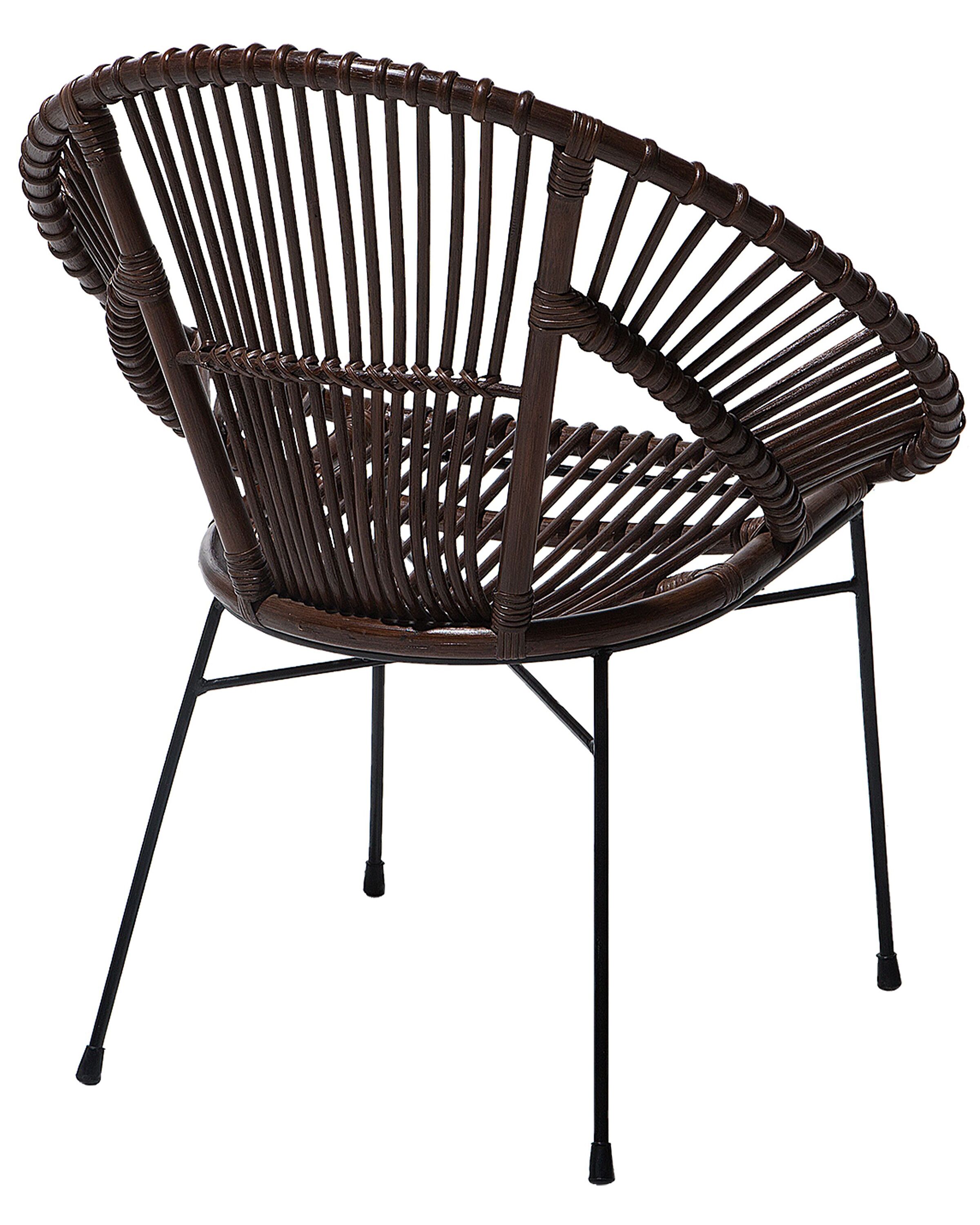Dining Chair SARITA Rattan Dark Brown | Beliani.co.uk