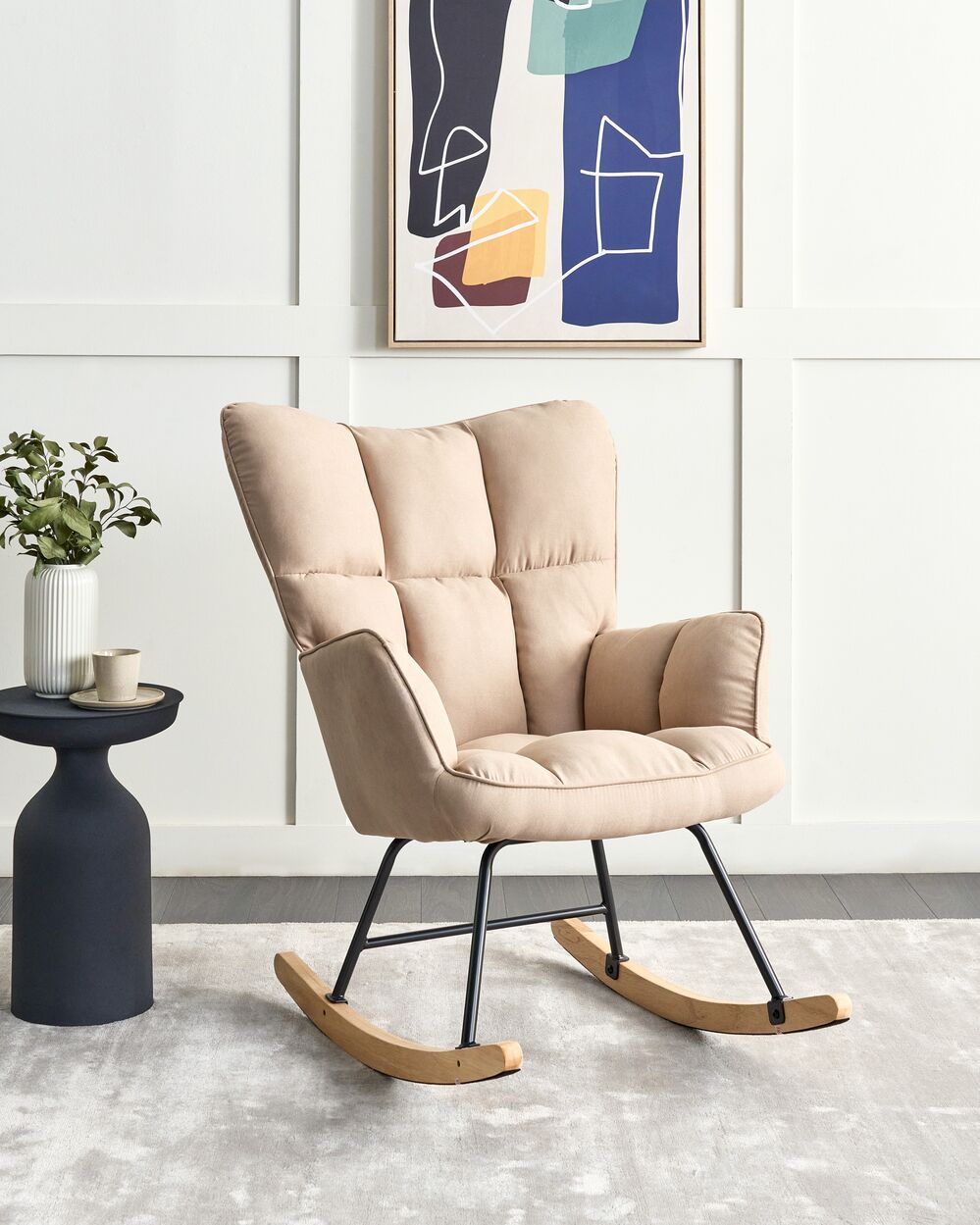 Rocking Chair OULU Fabric Beige Beliani