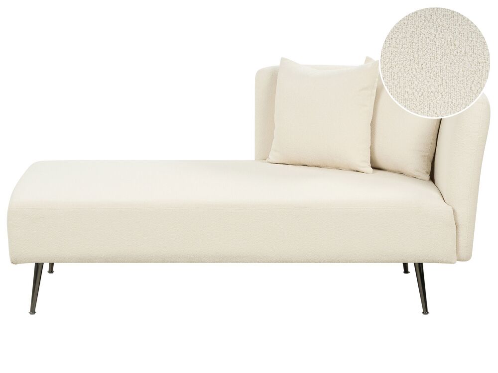 Rechtsseitige Chaiselongue RIOM Bouclé Cremeweiß