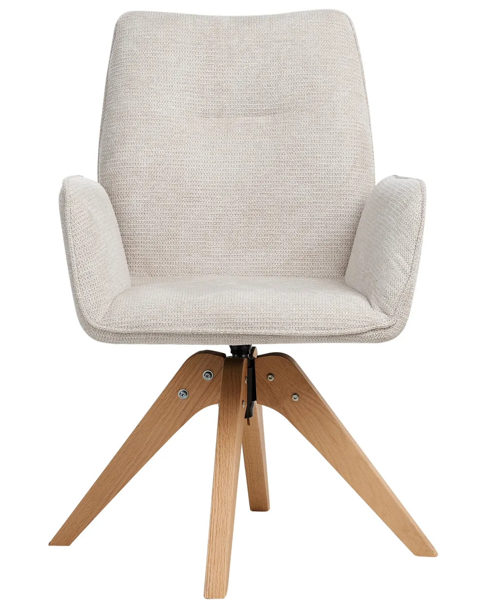 Dining Chair Swivel MOKENA Faux Linen Light Beige_965239