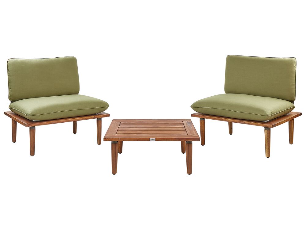 Conjunto de jardín con mesa 2 plazas FRASCATI modular Madera de acacia certificada Verde oliva