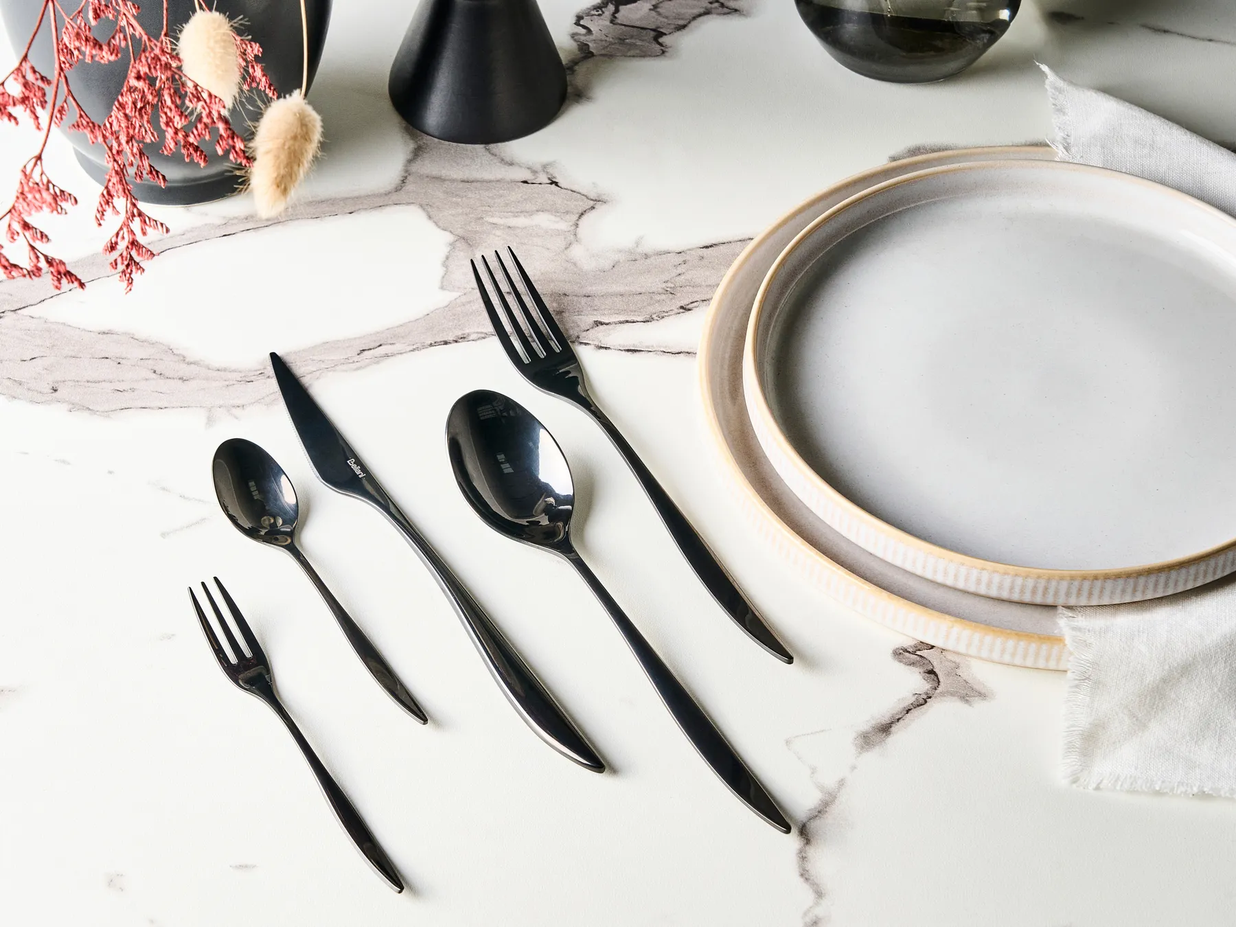 30 Piece Cutlery Set FARFALLE Black_1037817