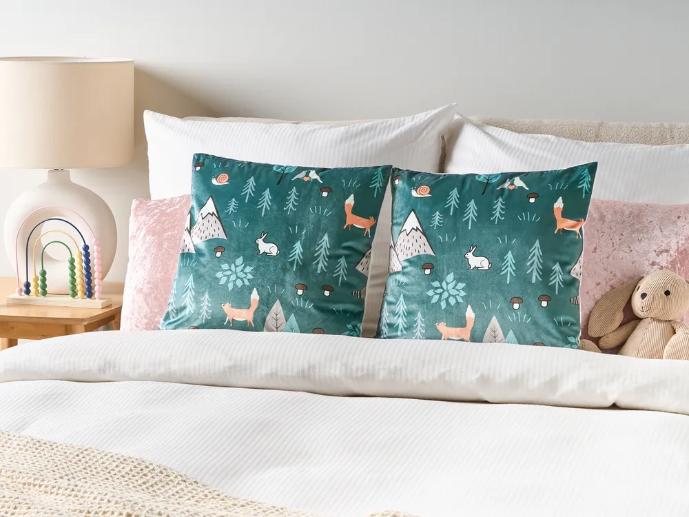 Conjunto de cojines decorativos FOOTHILL Terciopelo 45 x 45 cm