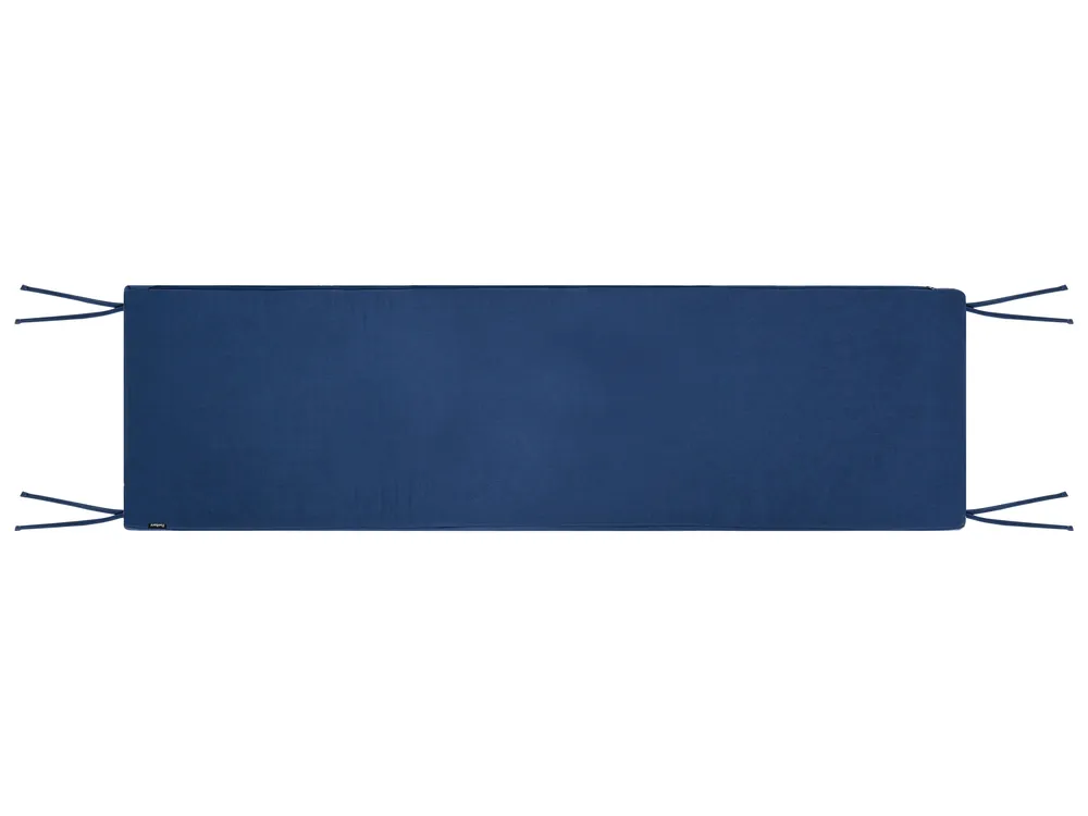 Garden Bench with Cushion TUSCANIA 160 cm Eucalyptus Wood Blue_1153873