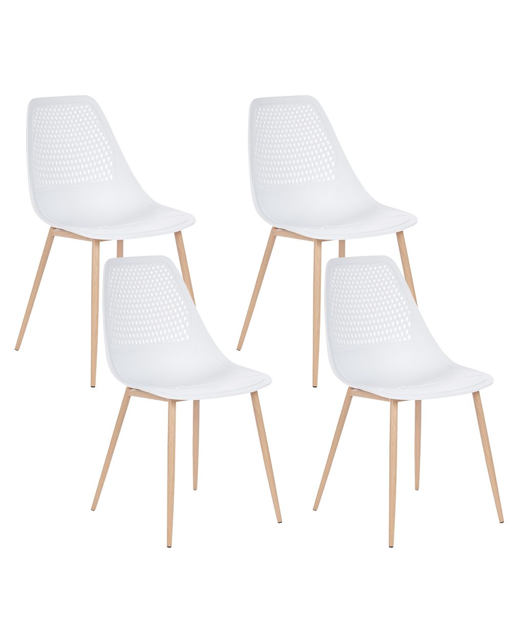 Set de 4 scaune dining HAZELTON Alb