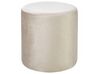 Pouf Samtstoff beige rund ⌀ 47 cm LOVETT _914667