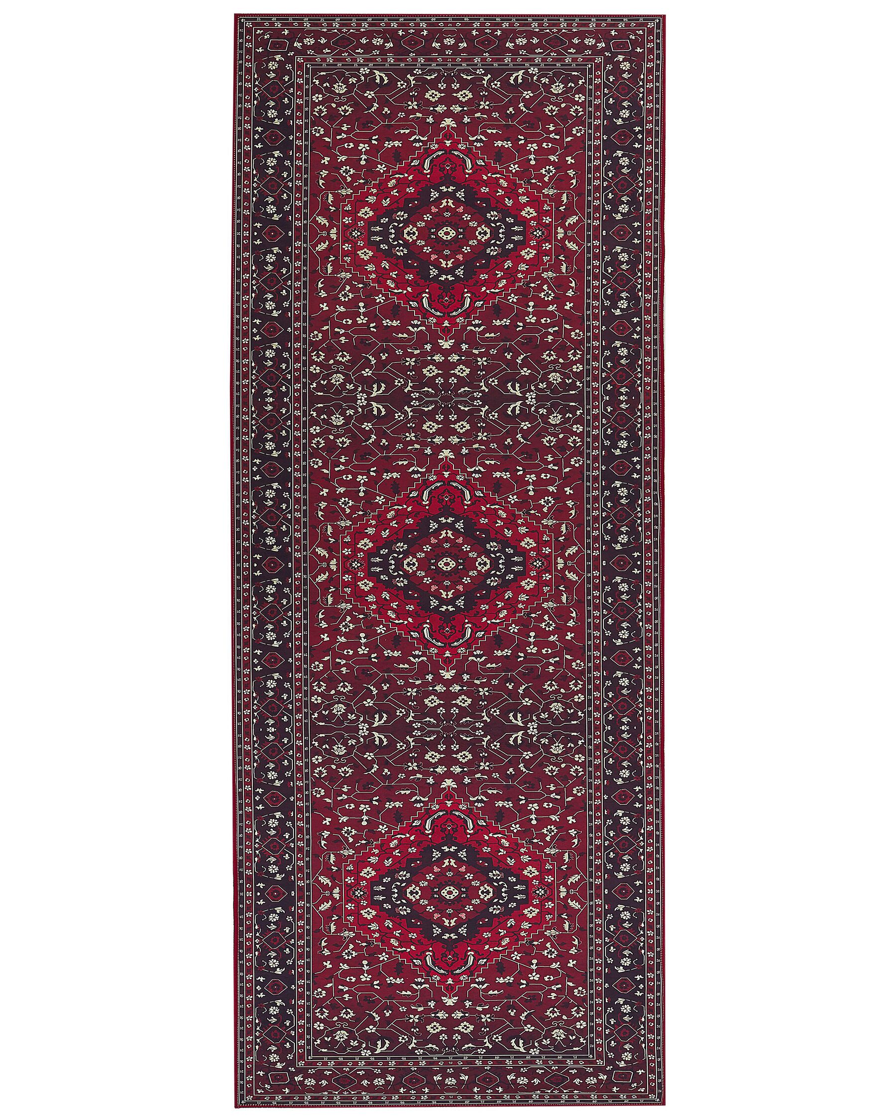 Teppich rot orientalisches Muster 80 x 200 cm Kurzflor VADKADAM_831429