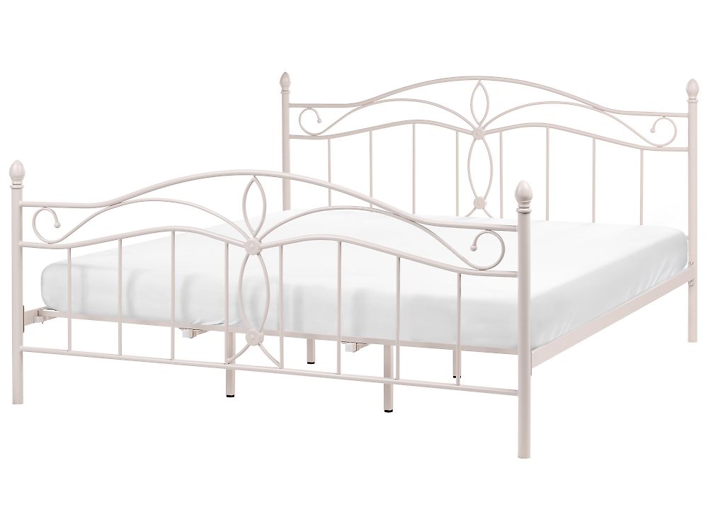 Letto Metallo ANTLIA 180 x 200 cm Beige chiaro