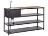 Outdoor Kitchen Set with Bar Table and Sink Black and Light Wood AVETRANA_933476