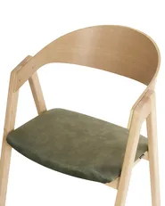 Set of 2 Dining Chairs YUBA Wood Dark Green_934239