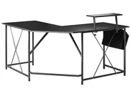 Scrivania angolare TACONY 180 cm 140 cm con contenitore Nero_1044284