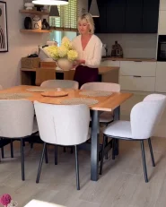 Lot de 2 chaises de salle à manger ARTESIA Tissu Beige clair_1176668