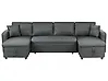 Sofa rozkładana w kształcie U dla 5 osób SOMMEN ze schowkiem Ciemnoszary