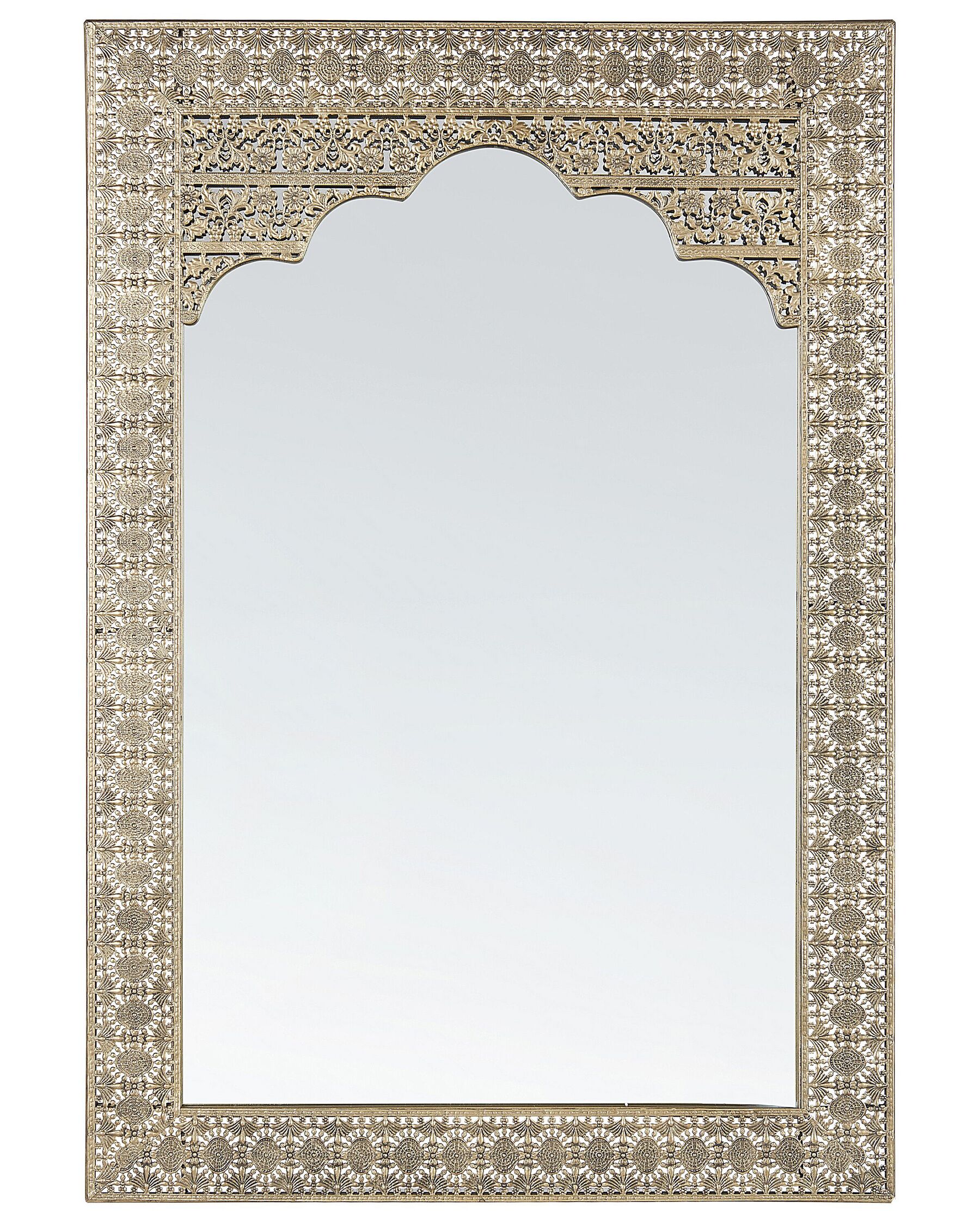Kovové nástěnné zrcadlo 60 x 90 cm zlaté PALI_790177