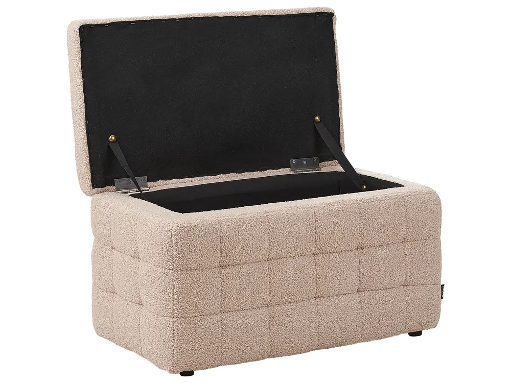 Ottoman De Rangement Chesterfield En Chenille Noire - Coffre à Jouets Et Tabouret
