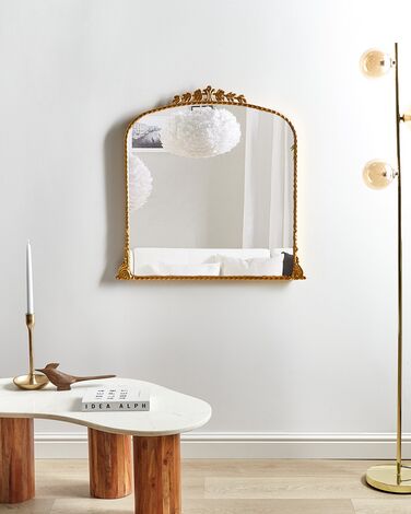 Metal Wall Mirror 71 x 71 cm Gold LIVRY