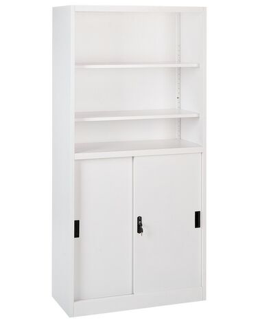 2 Door Storage Cabinet with Shelves White MUSCOVITE