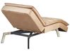 Chaise longue de terciopelo marrón claro/plateado LOIRET_877674