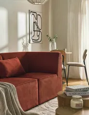 Corner Seat LEMVIG Corduroy Golden Brown Left Hand_1054702