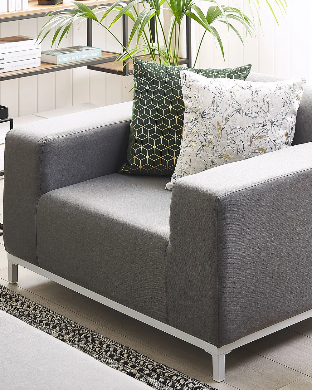 Set of 2 Garden Armchairs ROVIGO Fabric Grey_816855