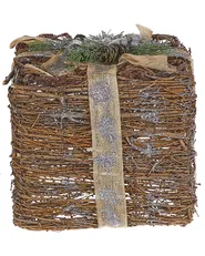 Zestaw 2 dekoracji świątecznych INARI 28/21 cm Prezenty świąteczne Srebrny_787423