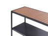 Steel Outdoor Kitchen Island Black and Light Wood AVETRANA_933456