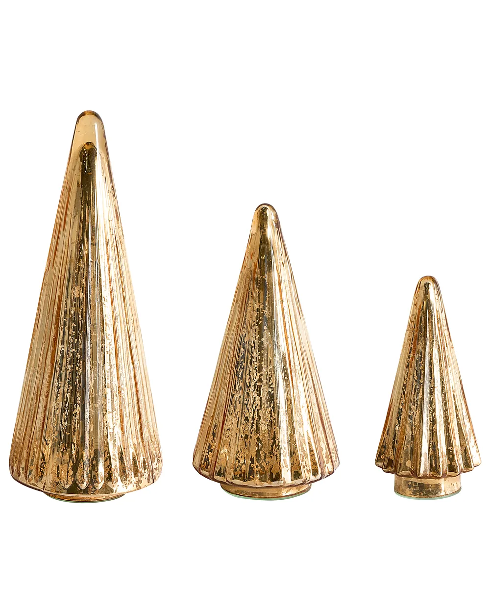 Conjunto de 3 figuras OYEREN 21/29/37 cm Árbol de Navidad Dorado