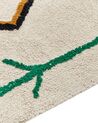 Teppich Baumwolle beige 80 x 230 cm geometrisches Muster Kurzflor CETMI_839844