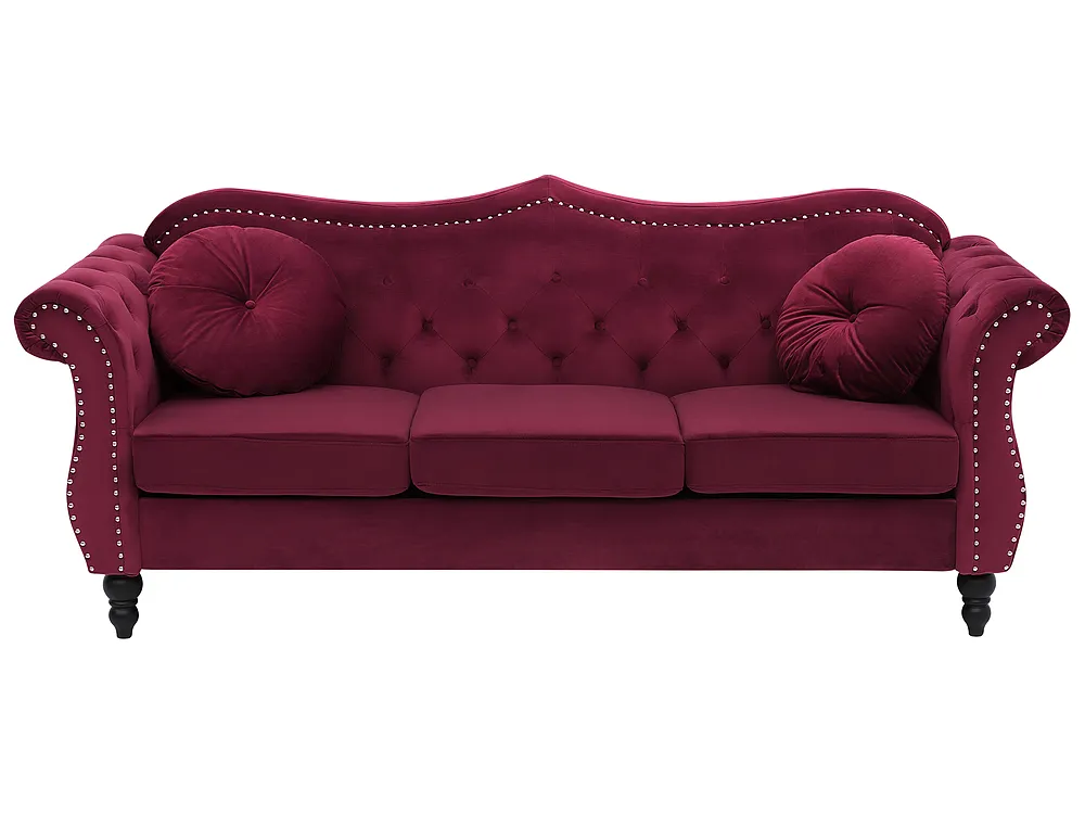 Sofa 3 Seater SKIEN Velvet Dark Red