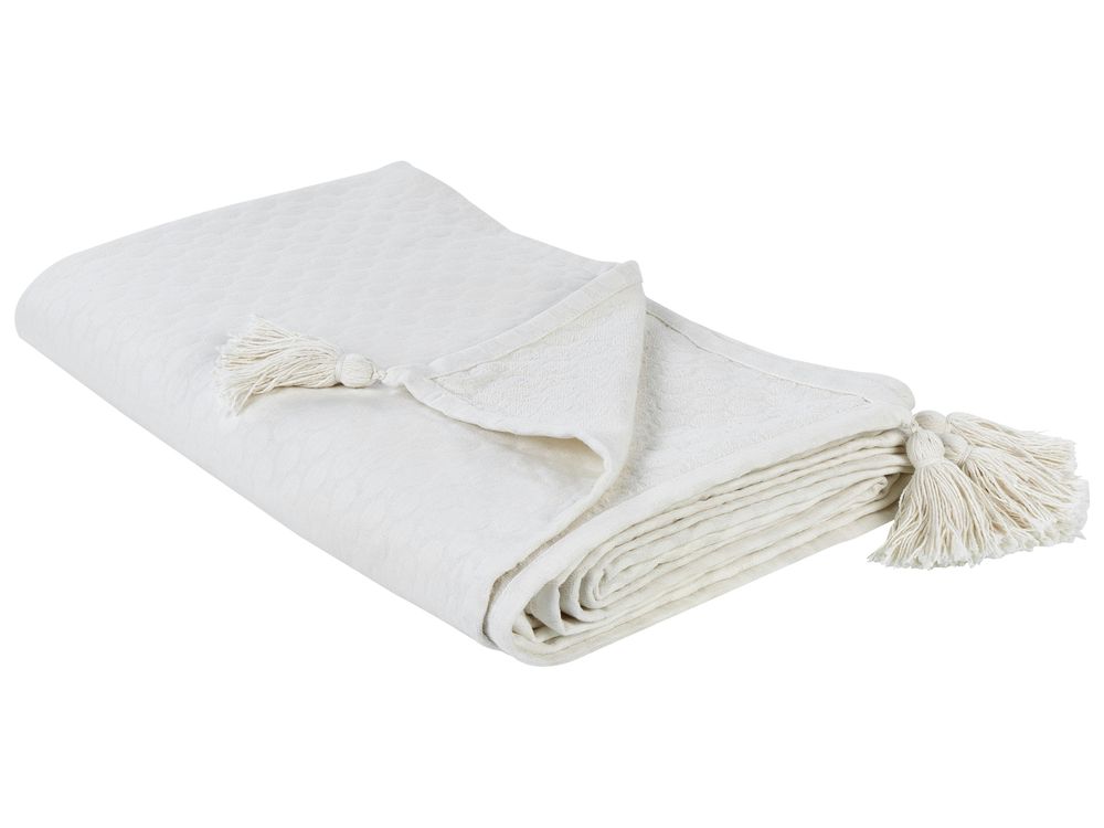 Tagesdecke LINDULA Baumwolle 200 x 220 cm Cremeweiss