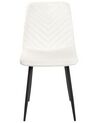 Lot de 4 chaises en velours blanc cassé HAVRE_929285