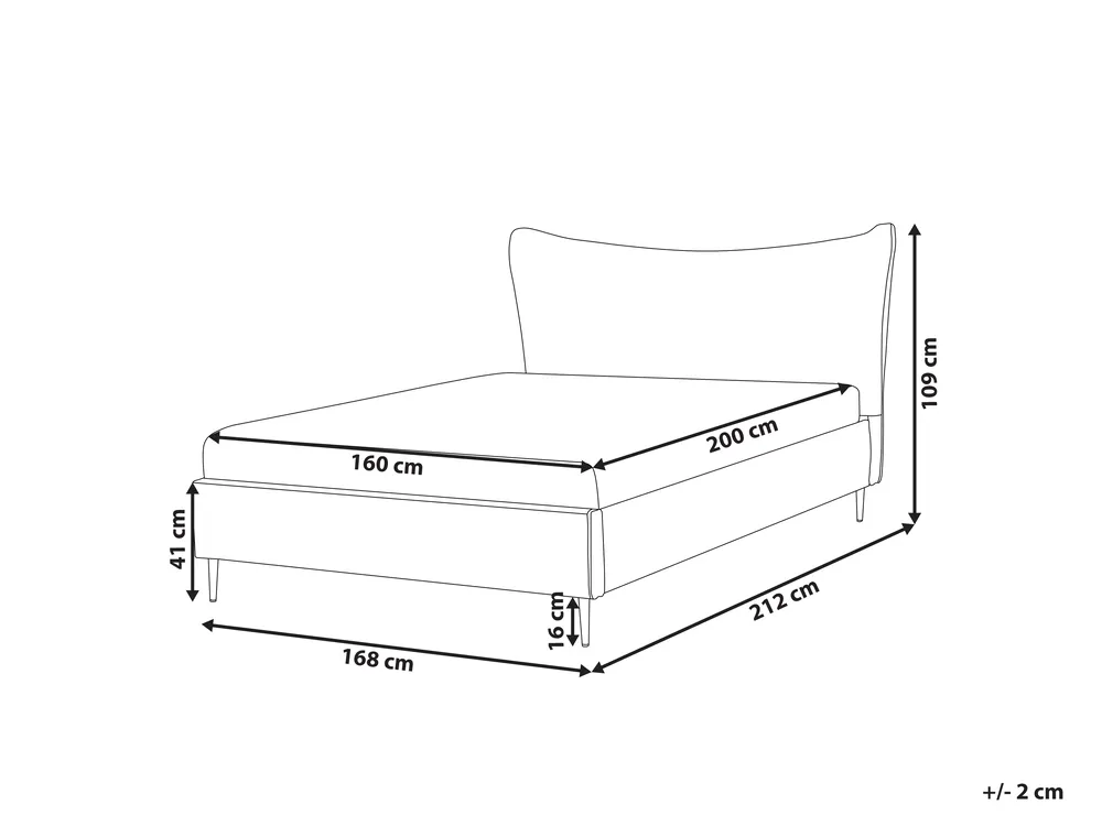 Cama Veludo CHALEIX 160 x 200 cm Rosa pêssego_844534