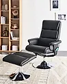 Massage Chair LEGEND with Footstool Faux Leather Black