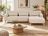 Corner Sofa SIMOS Corduroy Light Beige Left Hand