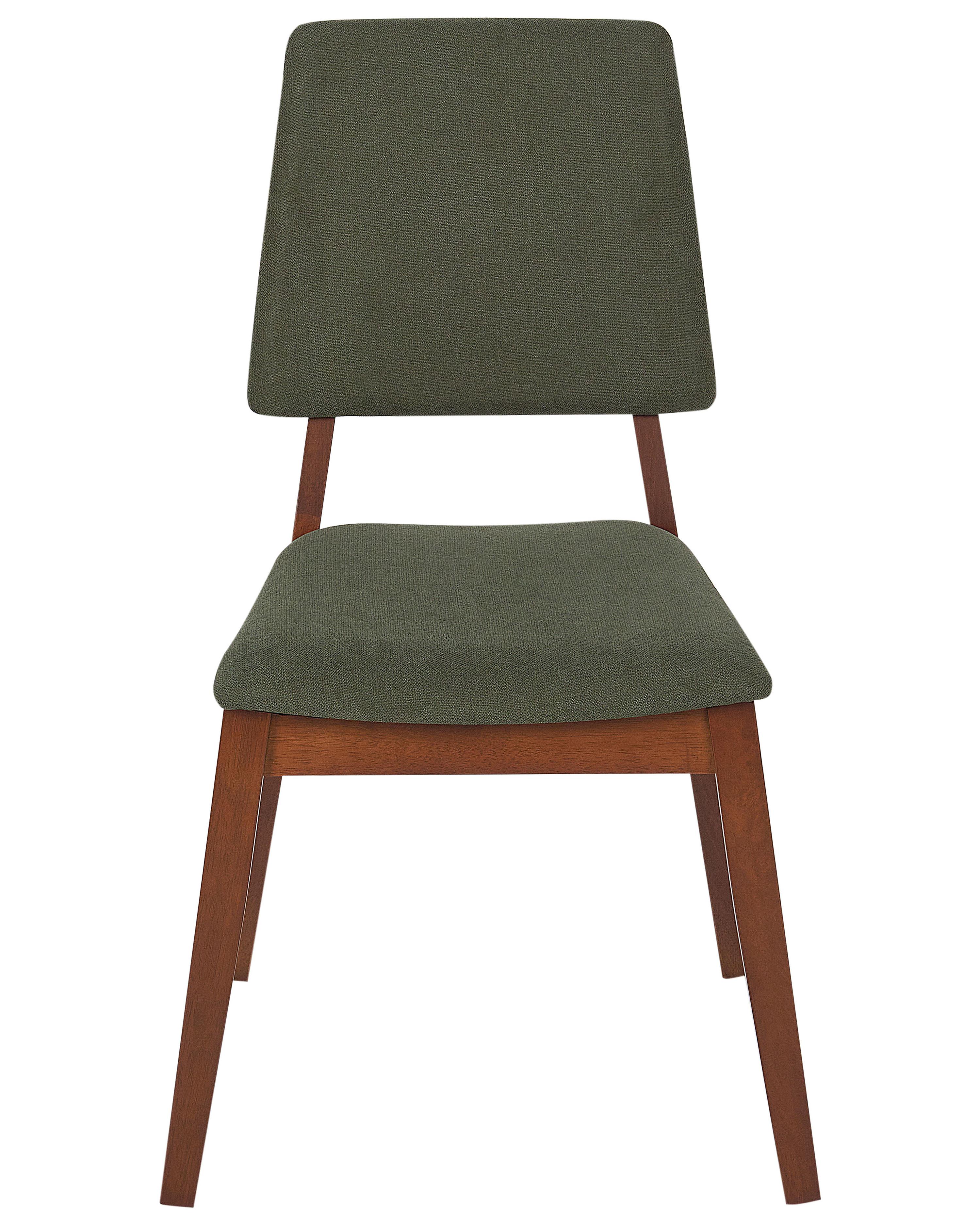  Set of 2 Wooden Dining Chairs Dark Green MERRILL _926421