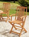 Lot de 2 chaises de jardin pliantes en bois d'acacia clair MAUI II_926426