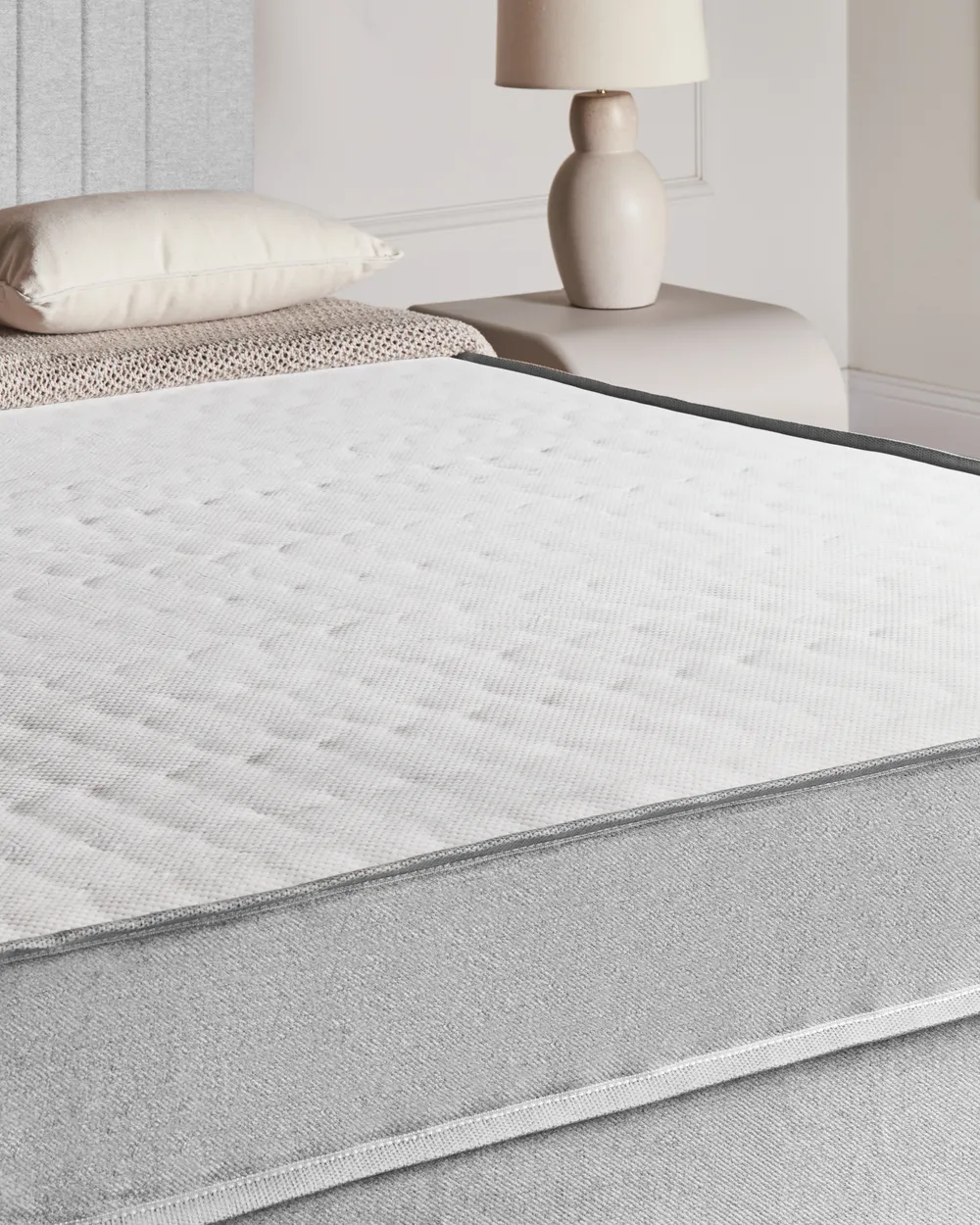 Divan Bed Fabric COUNTESS 140 x 200 cm (EU Double) Light Grey_1054537